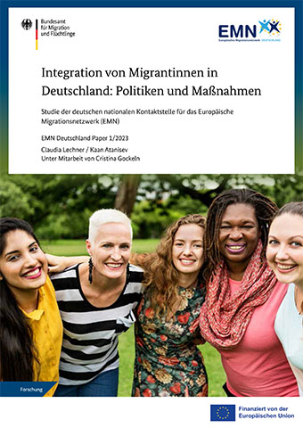 Cover EMN Germany Paper: Integration of Migrant Woment (Source: BAMF (cover image: AdobeStock | Rawpixel Ltd.)) Cover EMN Germany Paper: Integration of Migrant Woment